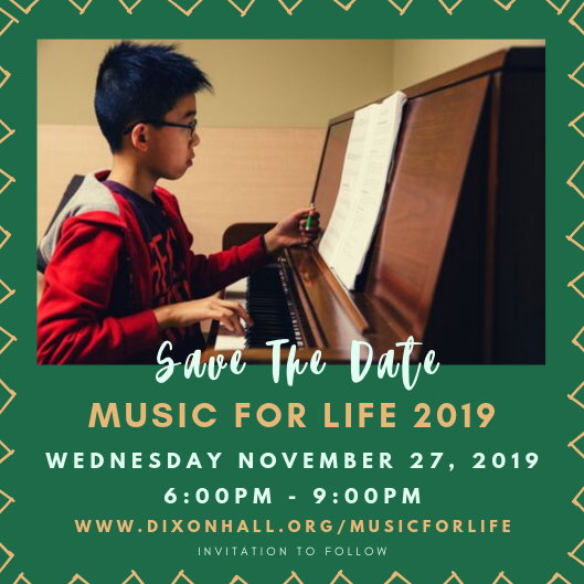 invitation to music for life, save the date style